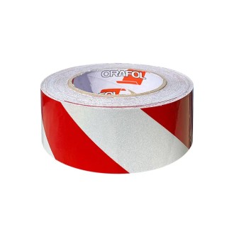NASTRO ADESIVO CATARIFRANGENTE ROSSO E BIANCO 1MT