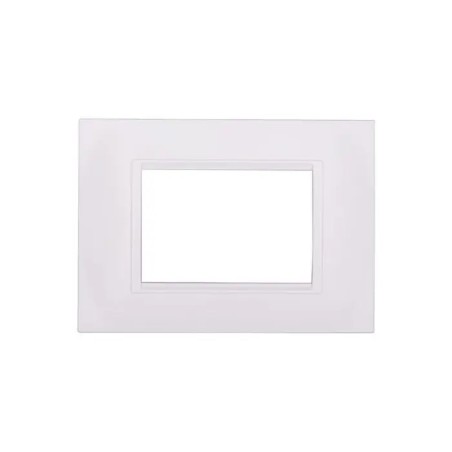 Placca Bticino Compatibile Livinglight 3 Moduli Plastica Quadrata Bianco