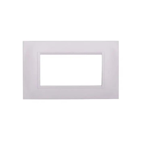 Placca Bticino Compatibile Livinglight 4 Moduli Plastica Quadrata Bianco