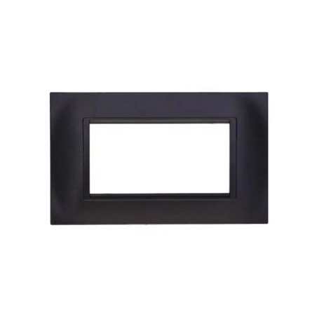 Placca Bticino Compatibile Livinglight 4 Moduli Plastica Quadrata Nero