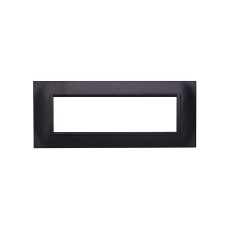 Placca Bticino Compatibile Livinglight 7 Moduli Plastica Quadrata Nero