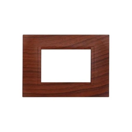Placca Bticino Compatibile Livinglight 3 Moduli Plastica Quadrata Radica