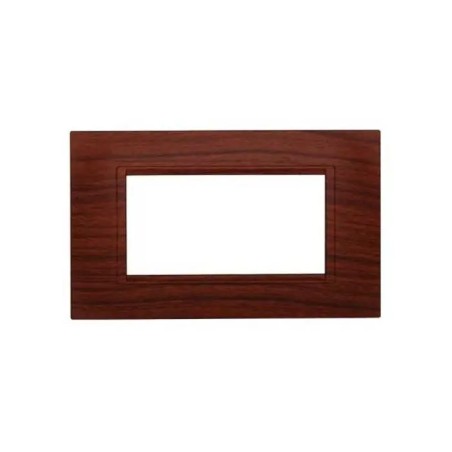 Placca Bticino Compatibile Livinglight 4 Moduli Plastica Quadrata Radica