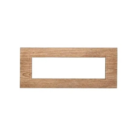 Placca Bticino Compatibile Livinglight 7 Moduli Plastica Quadrata Legno Chiaro