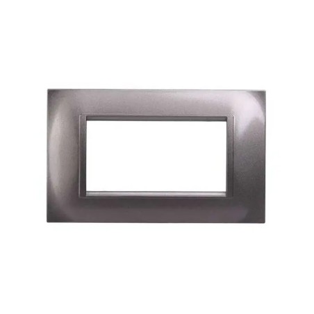 Placca Bticino Compatibile Livinglight 4 Moduli Plastica Quadrata Titanio