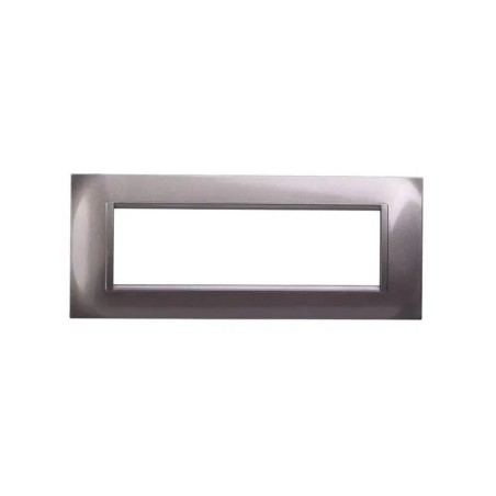 Placca Bticino Compatibile Livinglight 7 Moduli Plastica Quadrata Titanio
