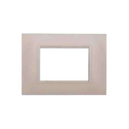 Placca Bticino Compatibile Livinglight 3 Moduli Plastica Quadrata Sabbia