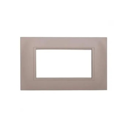Placca Bticino Compatibile Livinglight 4 Moduli Plastica Quadrata Sabbia
