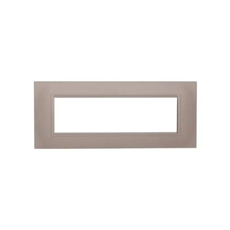 Placca Bticino Compatibile Livinglight 7 Moduli Plastica Quadrata Sabbia