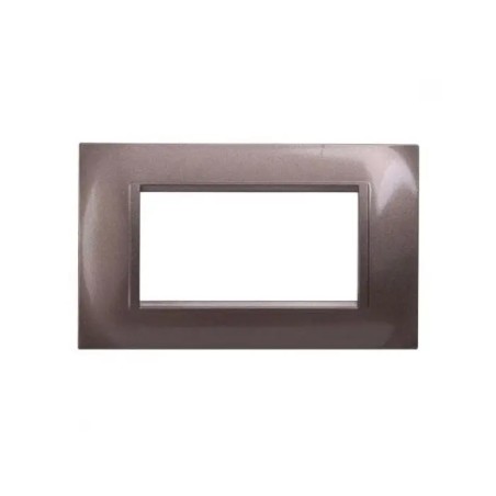 Placca Bticino Compatibile Livinglight 4 Moduli Plastica Quadrata Bronzo