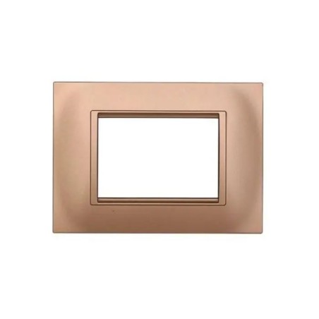 Placca Bticino Compatibile Livinglight 3 Moduli Plastica Quadrata Oro