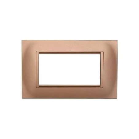 Placca Bticino Compatibile Livinglight 4 Moduli Plastica Quadrata Oro