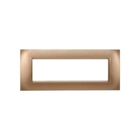 Placca Bticino Compatibile Livinglight 7 Moduli Plastica Quadrata Oro