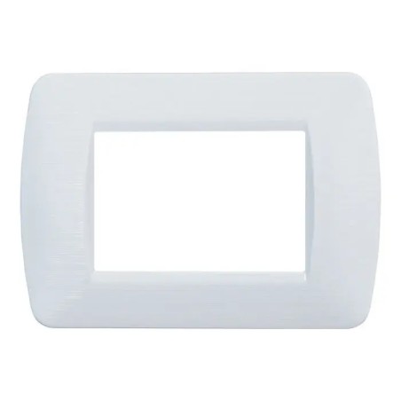 Placca Bticino Compatibile Livinglight 3 Moduli Plastica Bianco Satinato