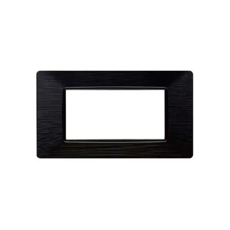 Placca Bticino Compatibile Livinglight 4 Moduli Plastica Nero Satinato