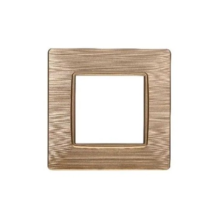 Placca Bticino Compatibile Livinglight 2 Moduli Plastica Satinato Oro