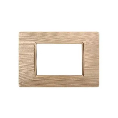 Placca Bticino Compatibile Livinglight 3 Moduli Plastica Satinato Oro