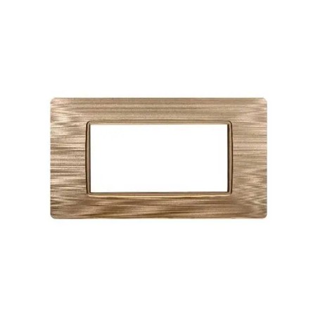 Placca Bticino Compatibile Livinglight 4 Moduli Plastica Satinato Oro