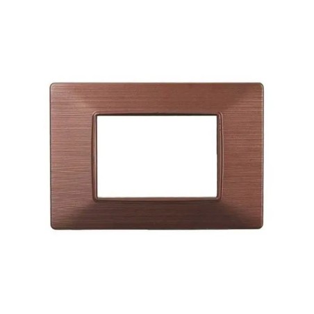 Placca Bticino Compatibile Livinglight 3 Moduli Plastica Satinato Bronzo