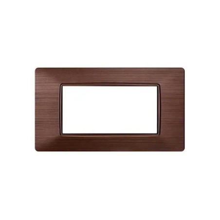 Placca Bticino Compatibile Livinglight 4 Moduli Plastica Satinato Bronzo