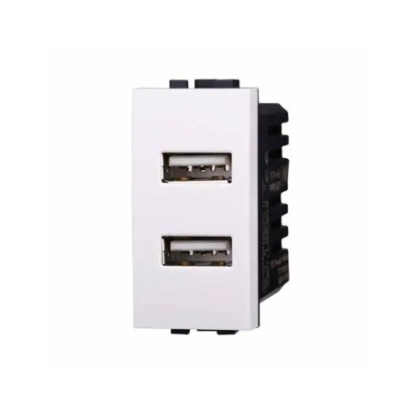 Presa Caricatore Doppia USB Type A 5Vdc 2.1A Bticino Compatibile Bianco