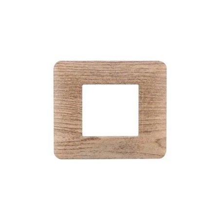 Placca 2 Moduli Bticino Matix Compatibile Plastica Legno Chiaro