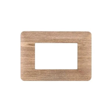 Placca 3 Moduli Bticino Matix Compatibile Plastica Legno Chiaro