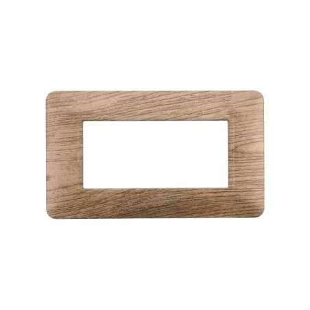 Placca 4 Moduli Bticino Matix Compatibile Plastica Legno Chiaro