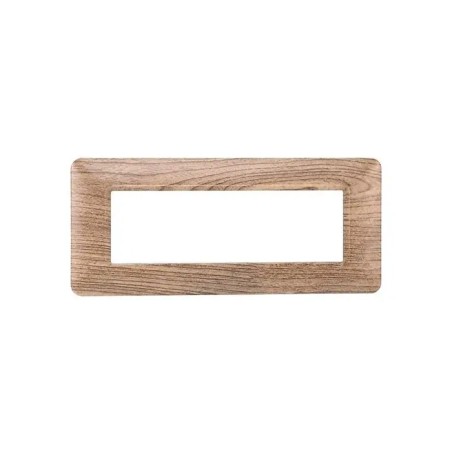 Placca 6 Moduli Bticino Matix Compatibile Plastica Legno Chiaro