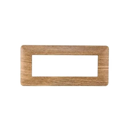Placca 6 Moduli Bticino Matix Compatibile Plastica Legno Scuro