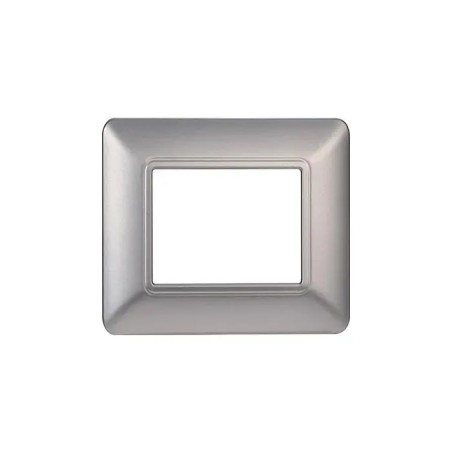 PLACCA 2 MODULI BTICINO MATIX COMPATIBILE PLASTICA ARGENTO