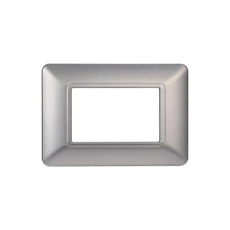 Placca 3 Moduli Bticino Matix Compatibile Plastica Argento