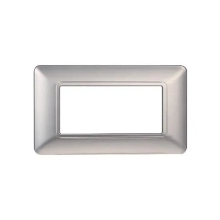 Placca 4 Moduli Bticino Matix Compatibile Plastica Argento