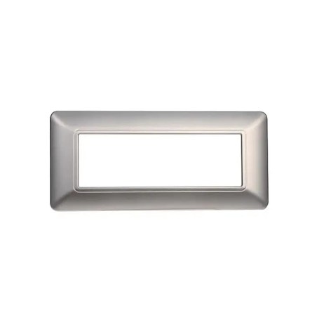 Placca 6 Moduli Bticino Matix Compatibile Plastica Argento