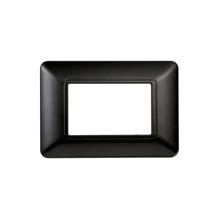 Placca 3 Moduli Bticino Matix Compatibile Plastica Acciaio Scuro