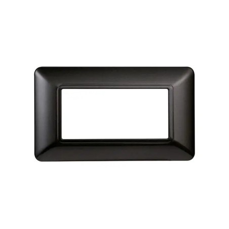 Placca 4 Moduli Bticino Matix Compatibile Plastica Acciaio Scuro
