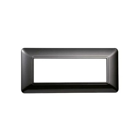 Placca 6 Moduli Bticino Matix Compatibile Plastica Acciaio Scuro