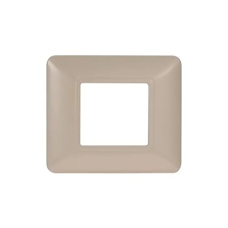 Placca 2 Moduli Bticino Matix Compatibile Plastica Sabbia