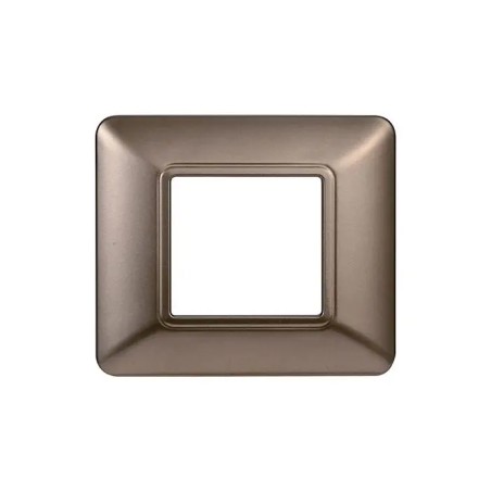 Placca 2 Moduli Bticino Matix Compatibile Plastica Bronzo