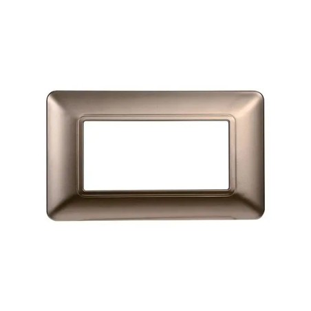 Placca 4 Moduli Bticino Matix Compatibile Plastica Bronzo