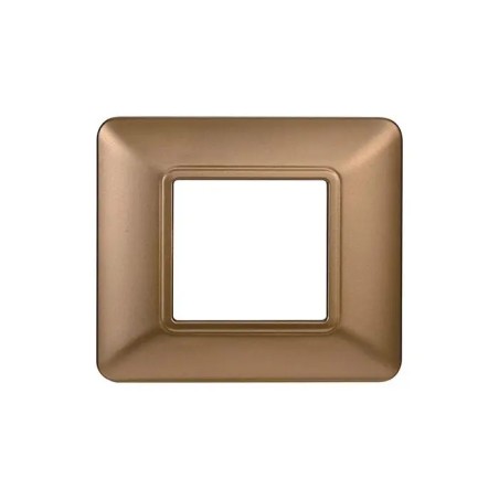 Placca 2 Moduli Bticino Matix Compatibile Plastica Oro