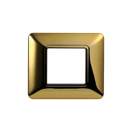 Placca 2 Moduli Bticino Matix Compatibile Plastica Oro Lucido