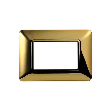 Placca 3 Moduli Bticino Matix Compatibile Plastica Oro Lucido
