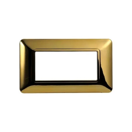 Placca 4 Moduli Bticino Matix Compatibile Plastica Oro Lucido