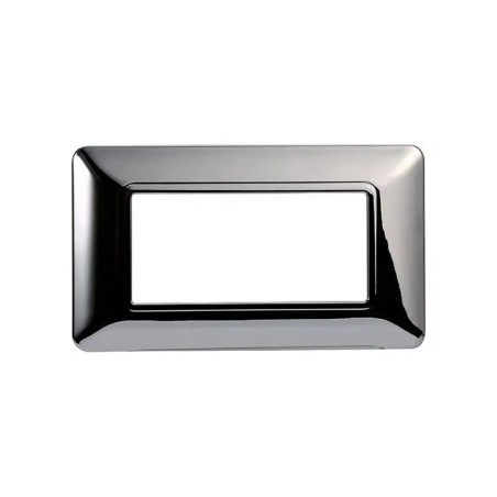 Placca 4 Moduli Bticino Matix Compatibile Plastica Cromato Lucido