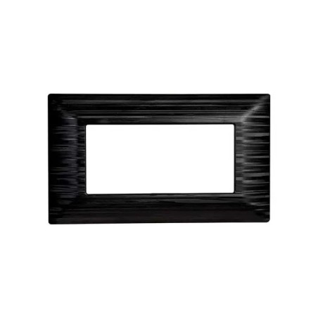 Placca 4 Moduli Bticino Matix Compatibile Plastica Nero Satinato