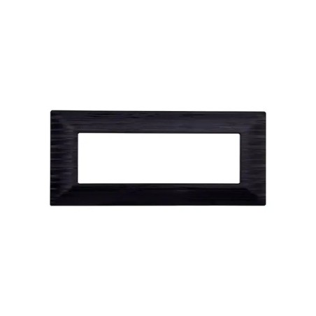 Placca 6 Moduli Bticino Matix Compatibile Plastica Nero Satinato
