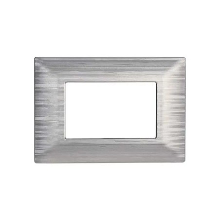 Placca 3 Moduli Bticino Matix Compatibile Plastica Argento Satinato