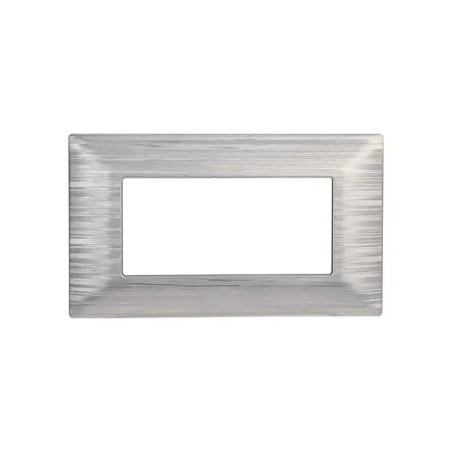 Placca 4 Moduli Bticino Matix Compatibile Plastica Argento Satinato