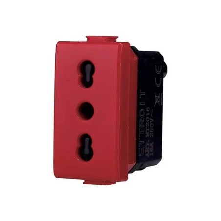 Presa Bipasso Bticino Matix Compatibile 2p+t 10/16a Rosso